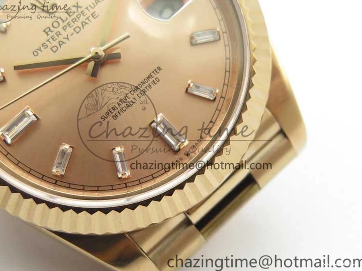 0409 Day-Date 40mm 228239 BP New Dial Version 904 RG T Crystal Markers RG Dial on RG President Bracelet A Popular 2834